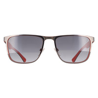 Police Sunglasses SPLN25 Carbonfly 8 0597 Shiny Gunmetal with Red Smoke Gradient