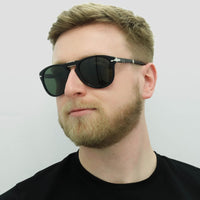 Persol Sunglasses PO0714 95/31 Black Green Folding 54mm