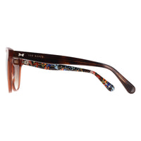 Ted Baker Sunglasses TB1763 Flori 111 Gloss Crystal Amber Brown Brown Gradient