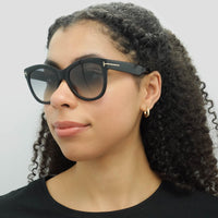 Tom Ford Sunglasses Wallace FT0870 01B Shiny Black Smoke Gradient