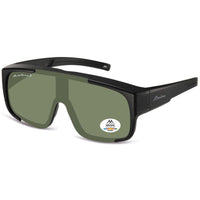 Montana Fit Over Glasses Sunglasses FO9 A Matte Black G-15 Green Polarized