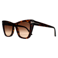 Tom Ford Sunglasses Poppy FT0846 52F Dark Havana Brown Gradient