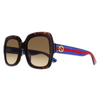 Gucci Sunglasses GG0036SN 004 Havana Glitter Blue and Red Brown Gradient