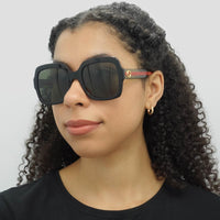 Gucci Sunglasses GG0036SN Black Green Glitter and Red Green