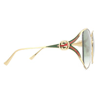 Gucci Sunglasses GG0225S 003 Gold Green Gradient