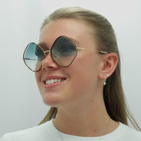 Chloe Sunglasses CE159S Poppy 863 Havana and Gold Blue Gradient