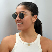 Ray-Ban Sunglasses Round Metal 3447 001 Gold Green 50mm