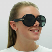 Tom Ford Sunglasses Georgia 02 FT1011 01B Shiny Black Smoke Gradient