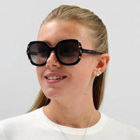 Prada Sunglasses PR 16US KHR0A7 Black Azure Spotted Brown Grey Gradient