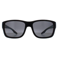 Prada Sport Sunglasses PS01WS UFK07H Grey Rubber Dark Grey Silver Mirror Polarized