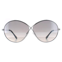 Tom Ford Sunglasses 0564 Rania 02 18C Shiny Rodium Smoke Grey Mirror