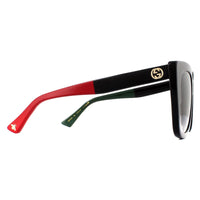 Gucci Sunglasses GG0163SN 003 Black with Red and Green Brown Gradient