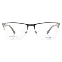 Police Glasses Frames Blackbird Light 3 VPL398M 0568 Shiny Gunmetal Men