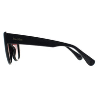 Max Mara Sunglasses MM0040 Logo 11 01B Shiny Black Smoke Grey Gradient