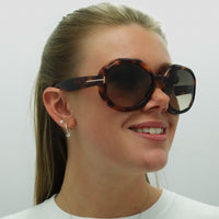 Tom Ford Sunglasses Georgia 02 FT1011 52B Dark Havana Smoke Gradient