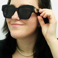 Gucci Sunglasses GG1422S 001 Shiny Black Grey