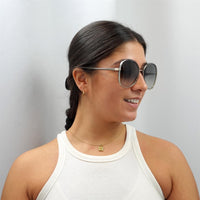 Chloe Sunglasses CH0030S Franky 001 Grey to Brown Crystal Fade and Gold Grey Gradient