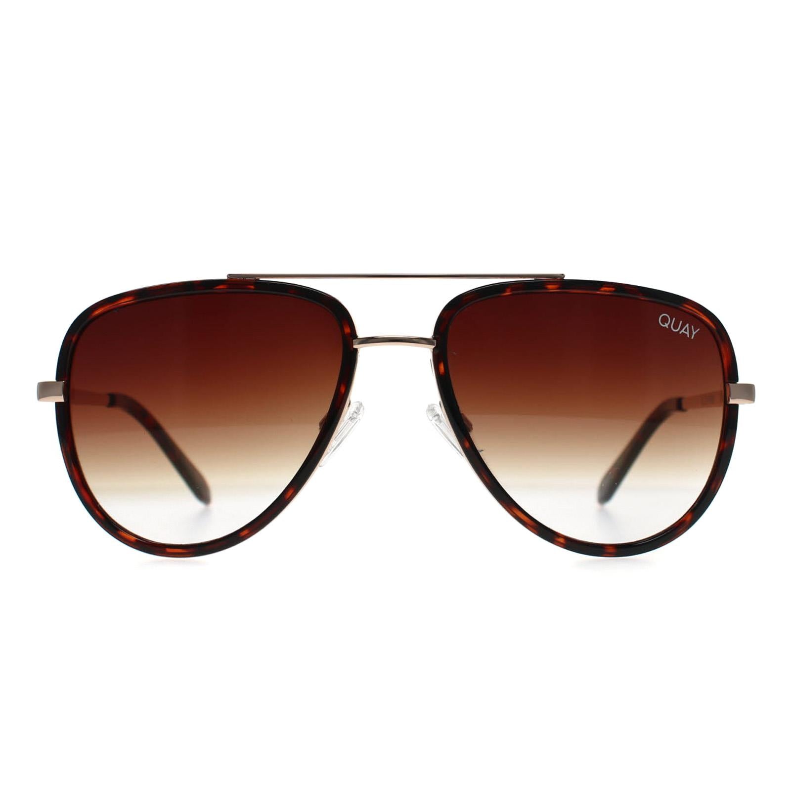 Quay Sunglasses All in Mini TORT Tortoise Gold Brown Gradient