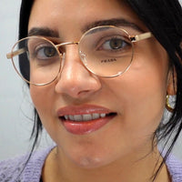 Prada Glasses Frames PR52XV 5AK1O1 Gold Women