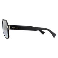 Versace Sunglasses VE2199 10006G Matte Black Dark Grey Silver Mirror