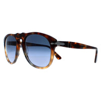Persol Sunglasses PO0649S 1158Q8 Tortoise Spotted Brown Azure Gradient Blue