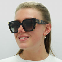 Prada Sunglasses PR15WS 3890A7 Black and Medium Tortoise Light Grey Gradient