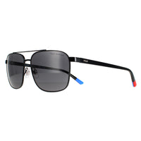 Polo Ralph Lauren Sunglasses PH3135 900381 Shiny Black Grey Polarized