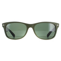 Ray-Ban Sunglasses New Wayfarer 2132 646531 Rubber Military Green on Black Green G-15
