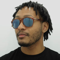 Persol Sunglasses 9649 96/56 Terria di Siena Tortoise Blue