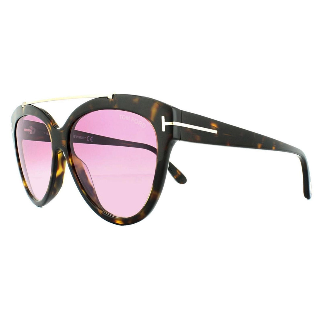 Tom Ford Sunglasses 0518 Livia 52Z Dark Havana Gradient Mirror Violet