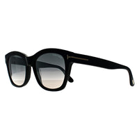 Tom Ford Sunglasses Lauren FT0614 01C Shiny Black Grey Mirrored