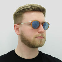 Persol Sunglasses PO3166S 960/56 Striped Brown Light Blue