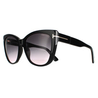 Tom Ford Sunglasses FT0937 Nora 01B Shiny Black Smoke Gradient