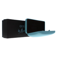 Guess blue small hard glasses case in presentation box with cleaning cloth