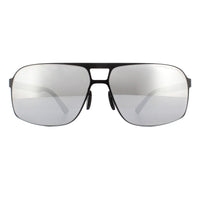 Porsche Design Sunglasses P8579 B Black Mercury Silver Mirror