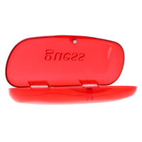 Guess small transparent red plastic clamshell glasses case for childrens glasses
