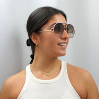 Chloe Sunglasses CH0145S 003 Gold Blue Brown Gradient