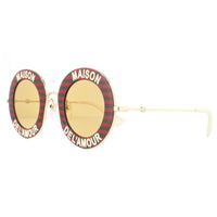 Gucci Sunglasses GG0113S 007 Red Gold Yellow