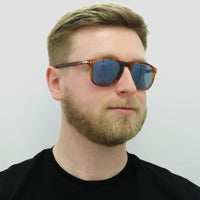 Persol Sunglasses 9649 96/56 Terra Di Siena Light Blue