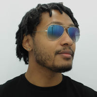 Ray-Ban Sunglasses Aviator 3025 003/3F Silver Light Blue Gradient 58mm