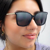 Michael Kors Sunglasses Zermatt 2079U 333273 Shiny Black & Metallic Gold Brown