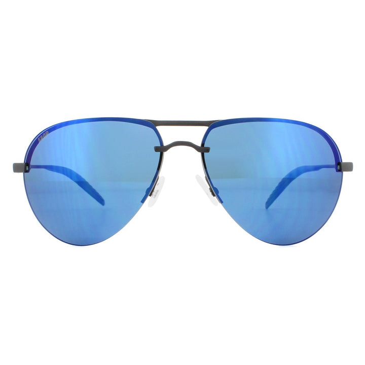 Costa Del Mar Helo Sunglasses Matte Black Blue Mirror Polarized Polycarbonate