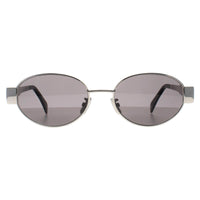 Celine Sunglasses Metal Triomphe CL40235U 16A Shiny Palladium Smoke Grey