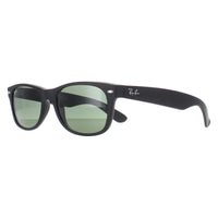 Ray-Ban Sunglasses New Wayfarer 2132 622 Black Rubber Green Small 52mm