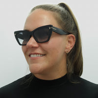 Tom Ford Sunglasses Wyatt FT0871 01B Shiny Black Grey Smoke Gradient