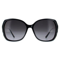 Guess Sunglasses - Womens Oval GF0396 01B - Shiny Black Frame - Smoke Gradient Lens