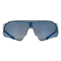 Relay Shield Unisex Shiny White and Blue Blue Revo Polarized Clearshot Sunglasses