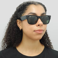Ray-Ban Sunglasses RB0840S Mega Wayfarer 901/31 Polished Black Green
