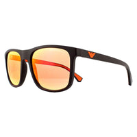 Emporio Armani Sunglasses EA4129 5752F6 Matte Brown Orange Mirror Red