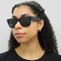 Ray-Ban Sunglasses RB0840S Mega Wayfarer 901/31 Polished Black Green